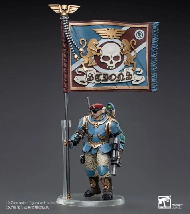 Warhammer 40k Astra Militarum Tempestus Scions Command Squad 55th Kappic Eagles Banner Bearer 1/18 Scale Figure 6 Warhammer 40k Astra Militarum Tempestus Scions Command Squad 55th Kappic Eagles Banner Bearer 1/18 Scale Figure - Image 4