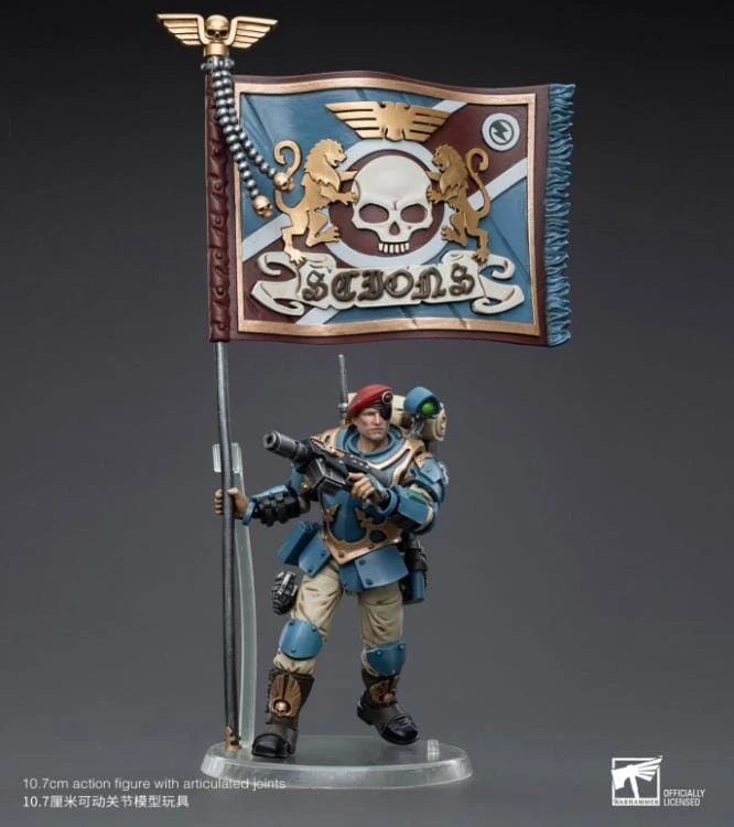Warhammer 40k Astra Militarum Tempestus Scions Command Squad 55th Kappic Eagles Banner Bearer 1/18 Scale Figure 7 Warhammer 40k Astra Militarum Tempestus Scions Command Squad 55th Kappic Eagles Banner Bearer 1/18 Scale Figure - Image 5