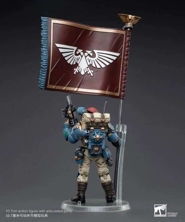Warhammer 40k Astra Militarum Tempestus Scions Command Squad 55th Kappic Eagles Banner Bearer 1/18 Scale Figure 9 Warhammer 40k Astra Militarum Tempestus Scions Command Squad 55th Kappic Eagles Banner Bearer 1/18 Scale Figure - Image 7