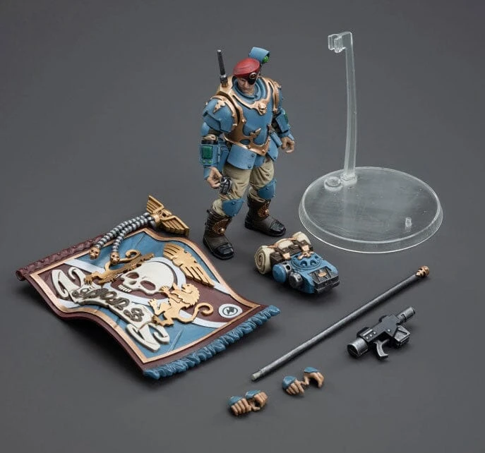 Warhammer 40k Astra Militarum Tempestus Scions Command Squad 55th Kappic Eagles Banner Bearer 1/18 Scale Figure 11 Warhammer 40k Astra Militarum Tempestus Scions Command Squad 55th Kappic Eagles Banner Bearer 1/18 Scale Figure - Image 9