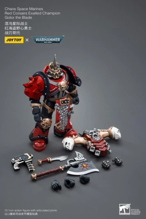 Warhammer 40K Chaos Space Marines Red Corsairs Exalted Champion Gotor The Blade 1/18 Scale Figure 11 Warhammer 40K Chaos Space Marines Red Corsairs Exalted Champion Gotor The Blade 1/18 Scale Figure - Image 9