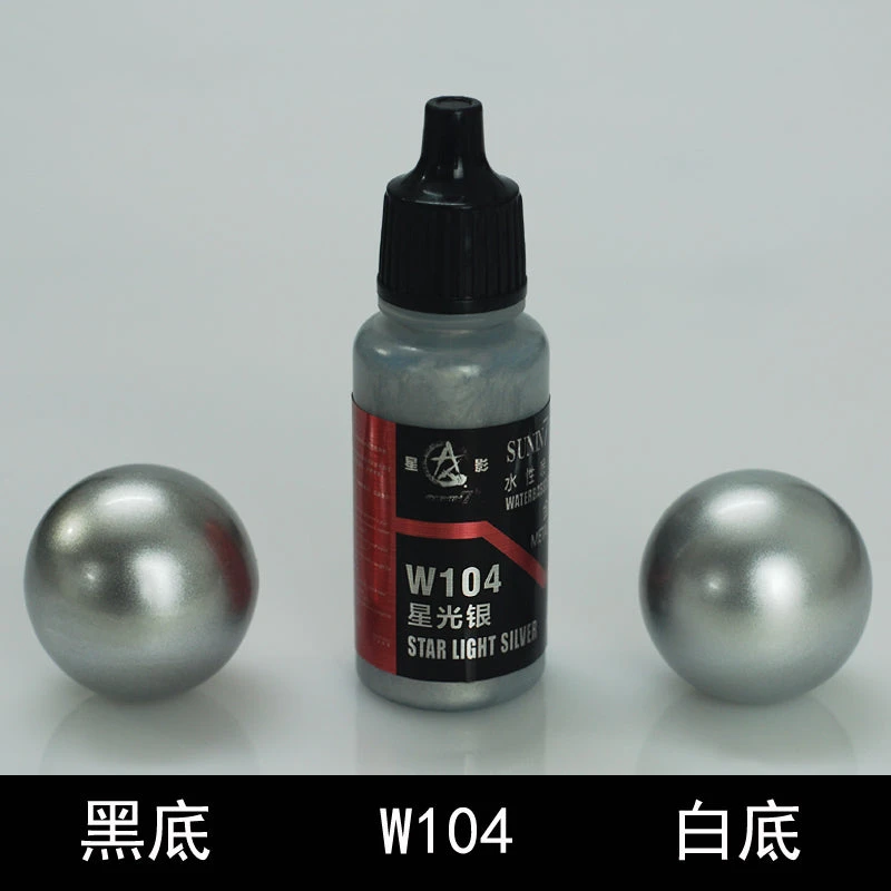 Sunin Acrylic Metal Color W104: Star Light Silver 3 Sunin Acrylic Metal Color W104: Star Light Silver